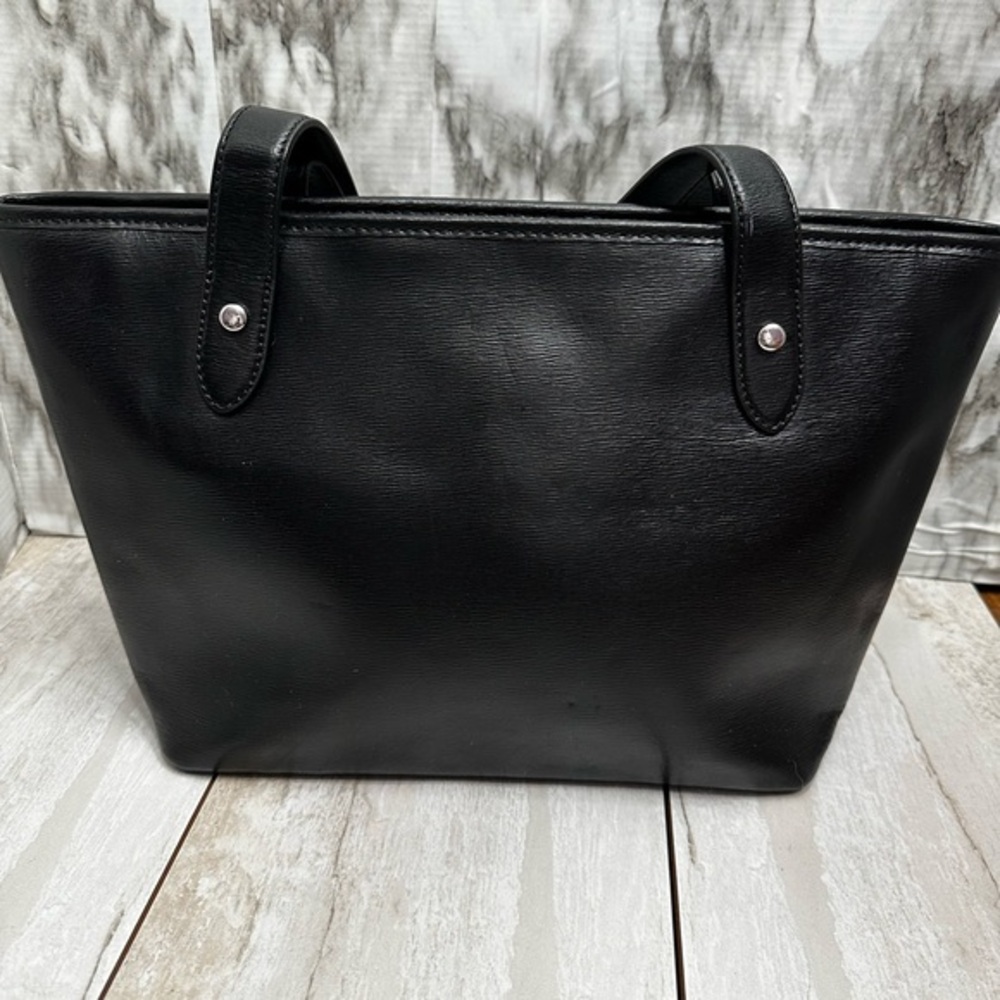 Lauren Ralph Lauren Black Leather Structured Tote Bag Normcore Mobwife Elegant